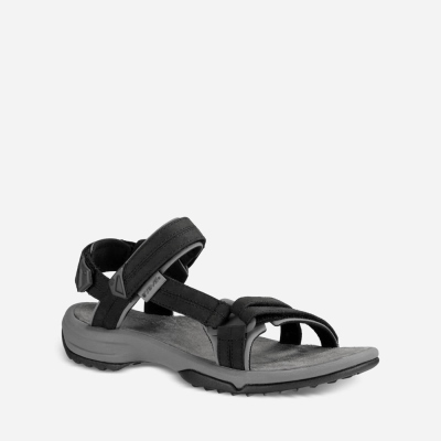 Teva Terra Fi Lite Leather - Women's Teva Hiking Sandals - Black | India (SLWP68017)